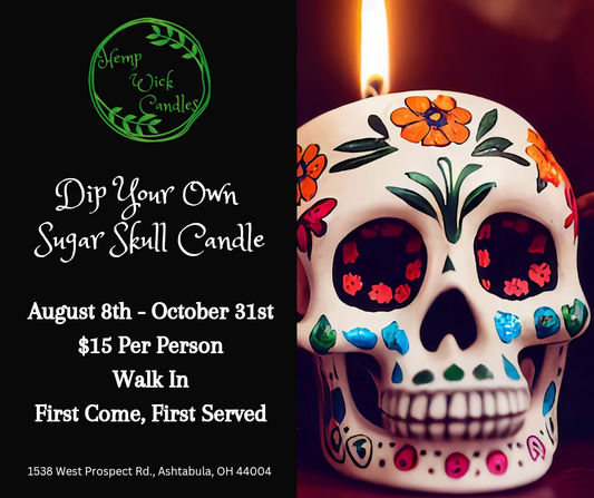 Hand Carved Sugar Skull Candle